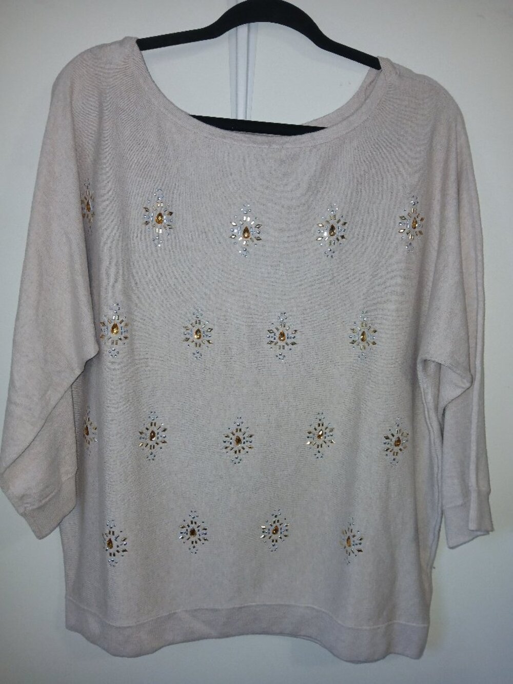 WHBM White House Black Market Embellished Sweater XL